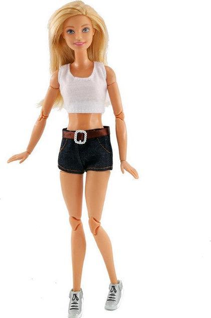 Produktbild Hermex Mode Shorts und Top für Barbie Puppen Retro Collection Schwarz Pink