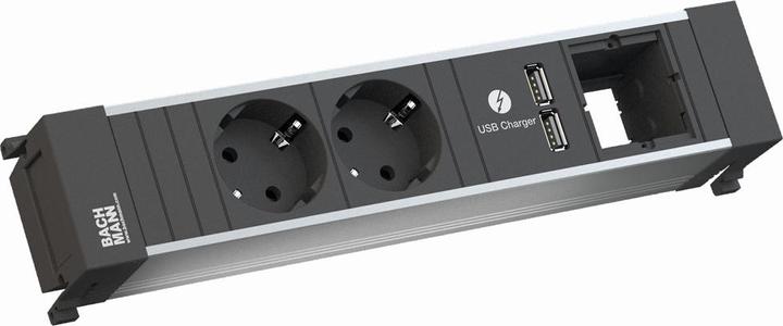 Produktbild Bachmann POWER FRAME Medium 2x Schutzkontakt 1x USB Charger 1x ABD (5 x, CEE 7/3, 0.20 m)