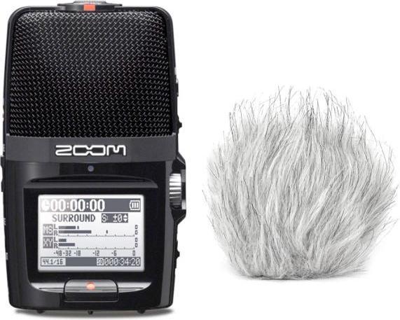 Zoom H2n mobile recorder with fur windscreen (Handheld)