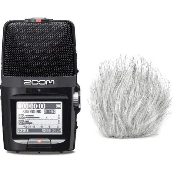 Zoom H2n Handy-Recorder mit Fell-Windschutz (Handheld), Audiorecorder