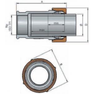 Thumbnail - Gebo, Zubehör Sanitärinstallation, Coupling QI, 3/4 ", female thread