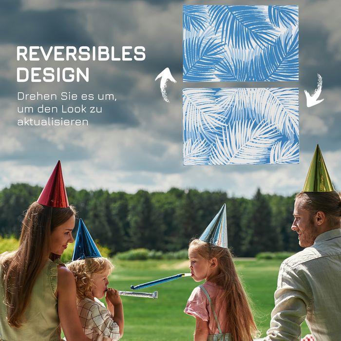 Immagine prodotto Swisshandel24 Tappeto per esterni reversibile, 182x274cm, blu, plastica