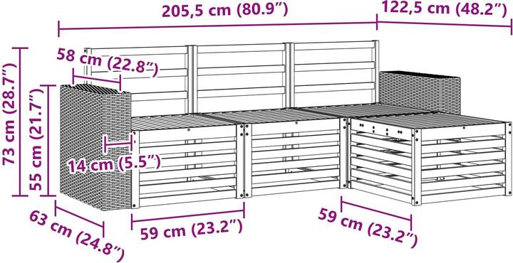 Produktbild vidaXL Outdoor-Sofa