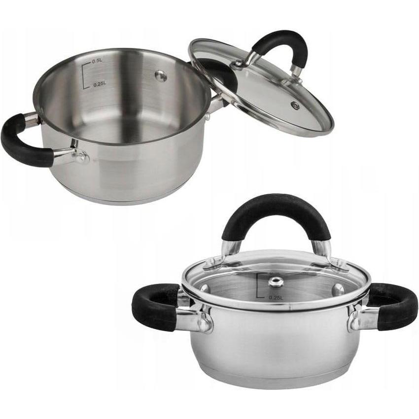 Thumbnail - Kinghoff POT WITH LID 12cm KH-4340 0,5L, Pfanne + Kochtopf, Silber