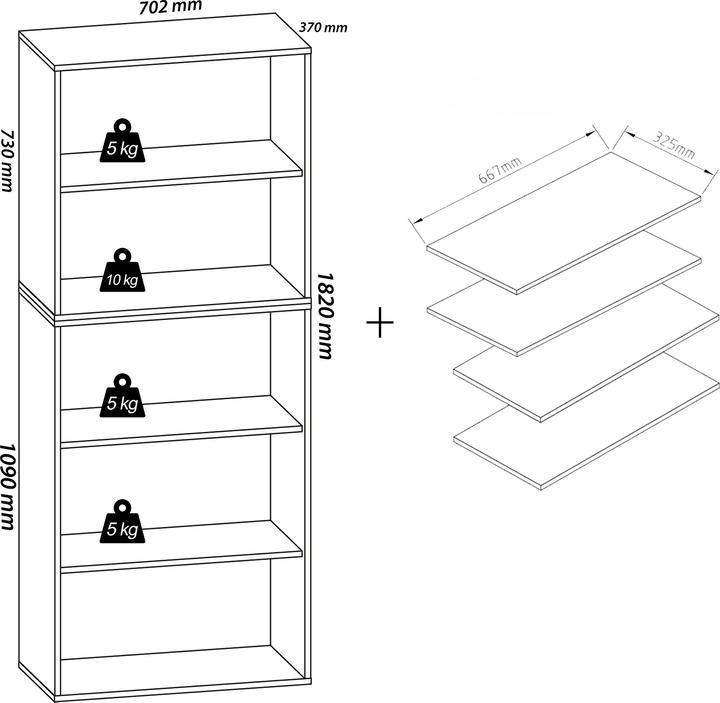 Produktbild VCM Lona (70 x 40 x 183 cm)