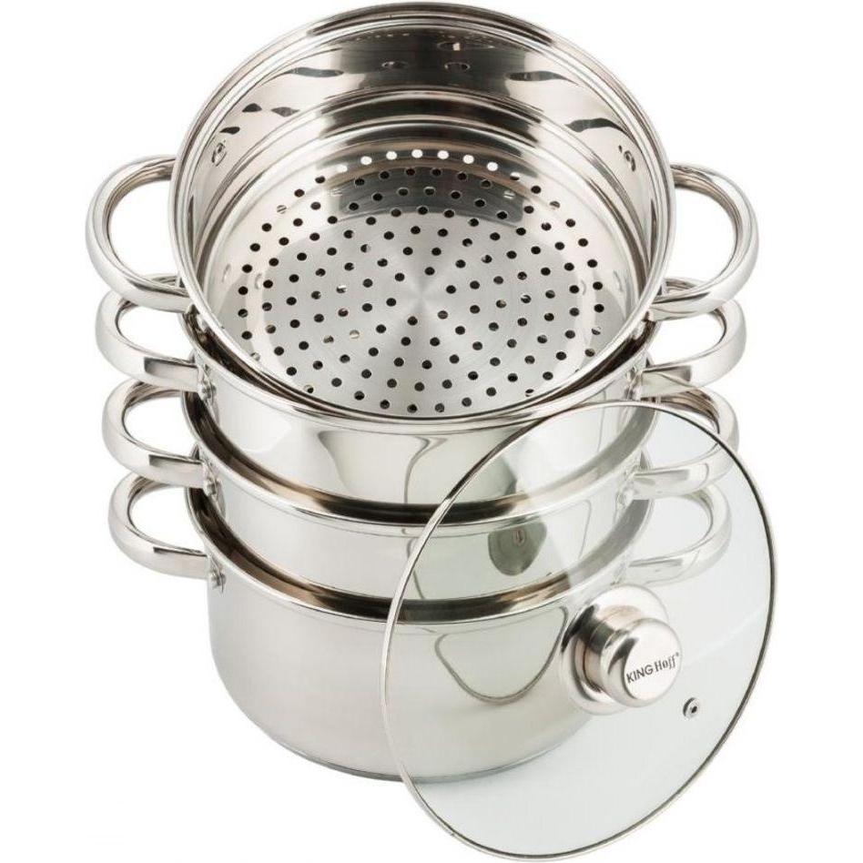 Kinghoff STEAM POT 5 ELEM. 18cm KH-3317, Pfanne + Kochtopf, Silber