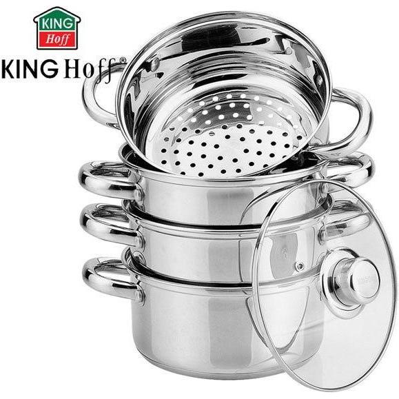 Thumbnail - Kinghoff STEAM POT 5 ELEM. 18cm KH-3317, Pfanne + Kochtopf, Silber