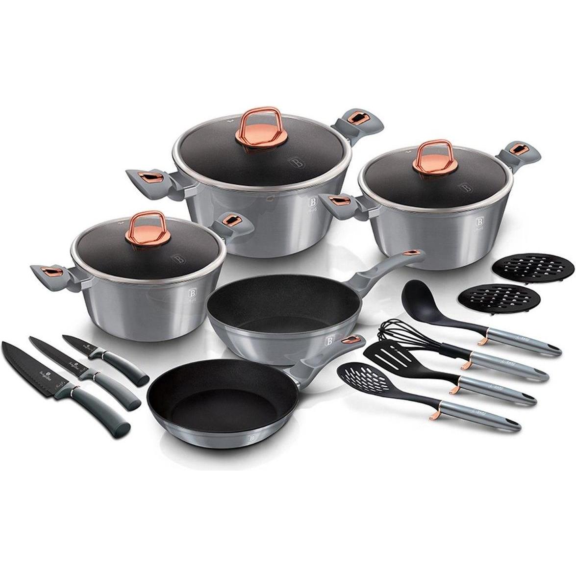 Thumbnail - BerlingerHaus BH-7044 17-PIECE POT SET, Pfanne + Kochtopf, Grau