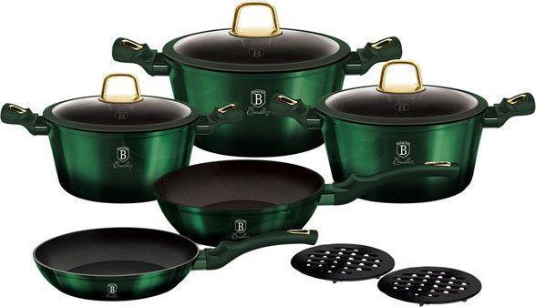 Actual product image BerlingerHaus TITANIUM POT SET 10 PCS. BERLINGER HOUSE BH-6065 EMERALD (Pan set + pot set, Aluminium)