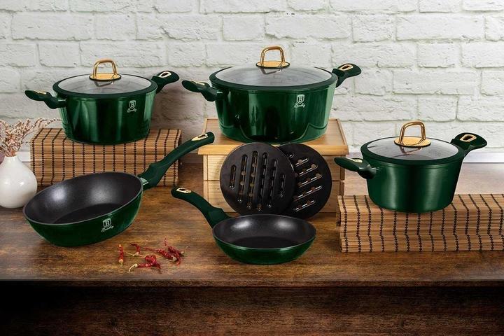 Actual product image BerlingerHaus TITANIUM POT SET 10 PCS. BERLINGER HOUSE BH-6065 EMERALD (Pan set + pot set, Aluminium)