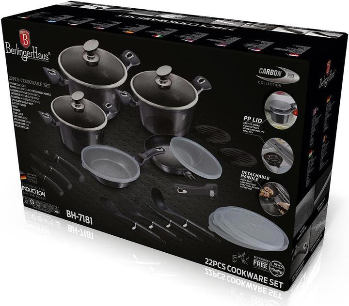Actual product image BerlingerHaus BH-7181 22-PIECE POT SET (Pan set + pot set, Cast aluminium, 20 x 10.40 cm)