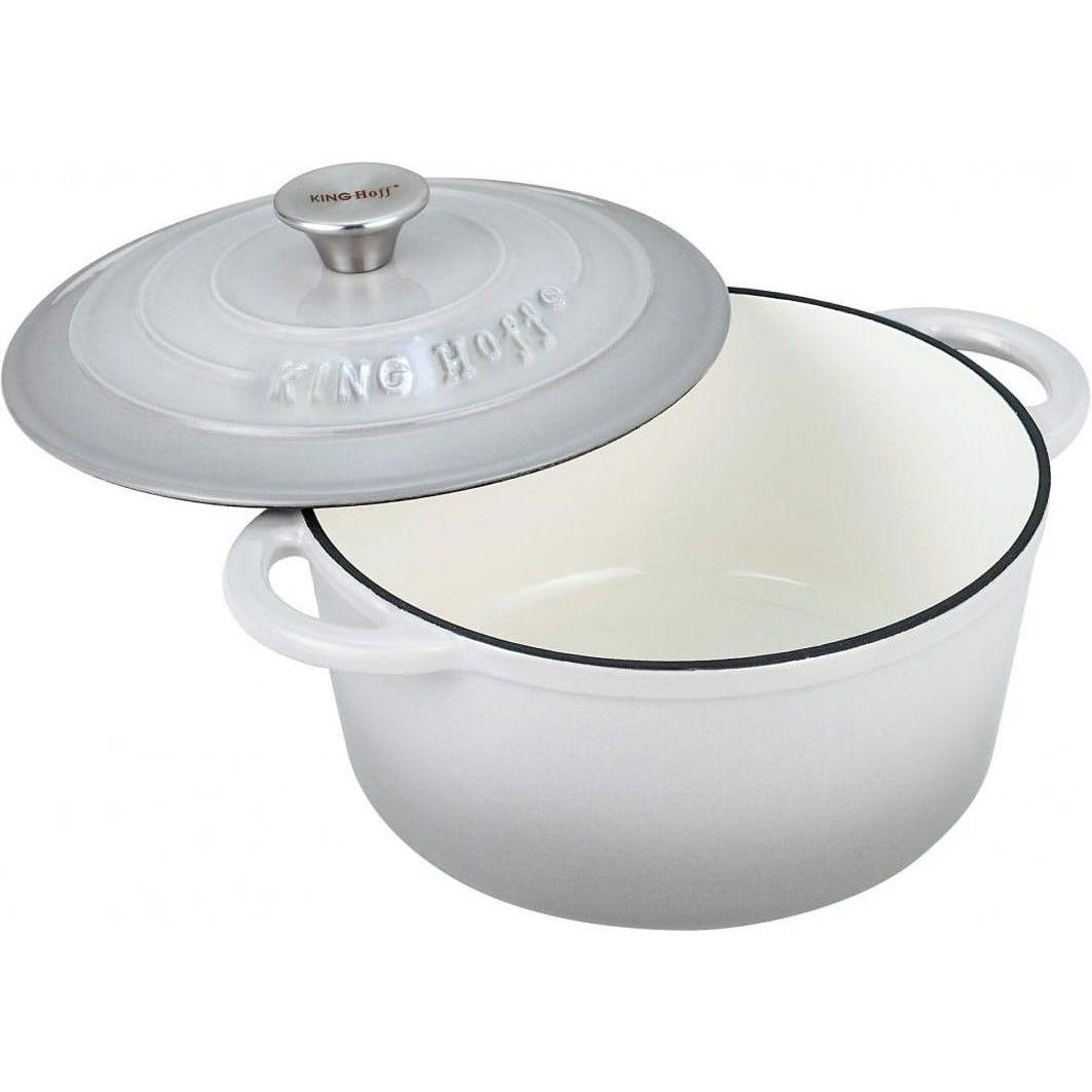 Thumbnail - Kinghoff Enamelled cast iron pot 24cm KH-1521, Pfanne + Kochtopf, Grau