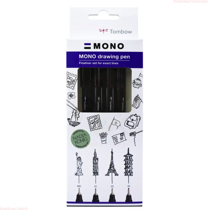 Actual product image Tombow Mono Drawing Pen (Black, 4 x)