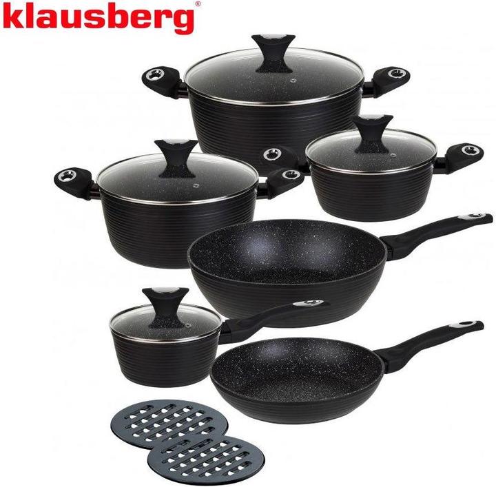 Produktbild Klausberg Set of 12 GRANITE POTS KB-7244 (Pfannenset + Topfset, 28 x 12.40 cm)