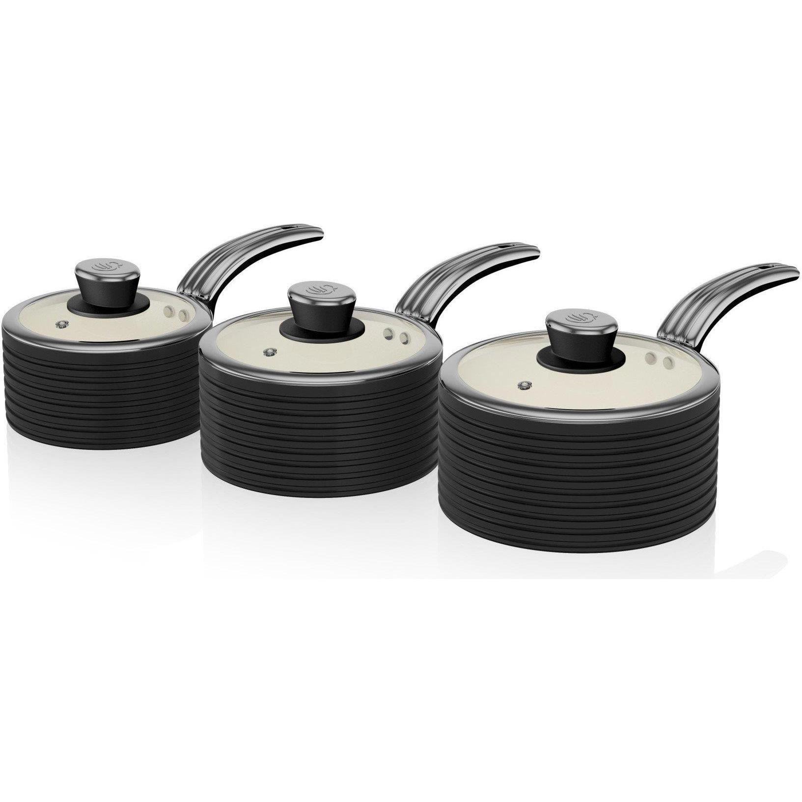 Swan Pot set retro RETRO SWPS3020BN, Pfanne + Kochtopf, Rot