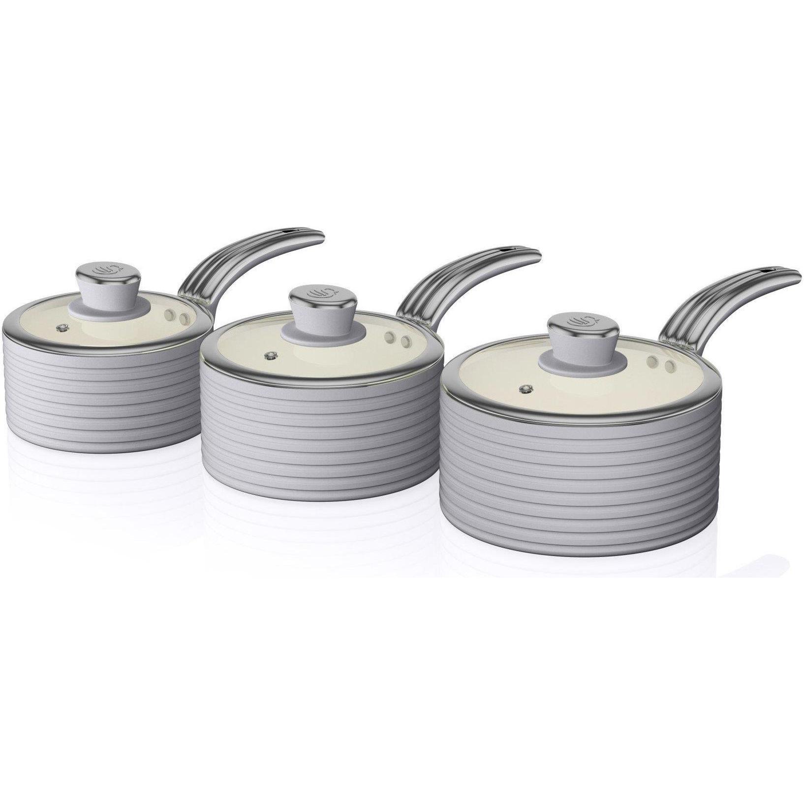 Swan Pot set retro RETRO SWPS3020GRN, Pfanne + Kochtopf, Grau