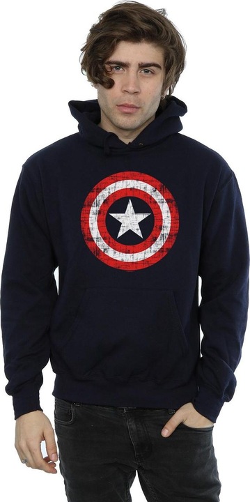 Produktbild Avengers Captain America Scratched Shield Kapuzenpullover (L)
