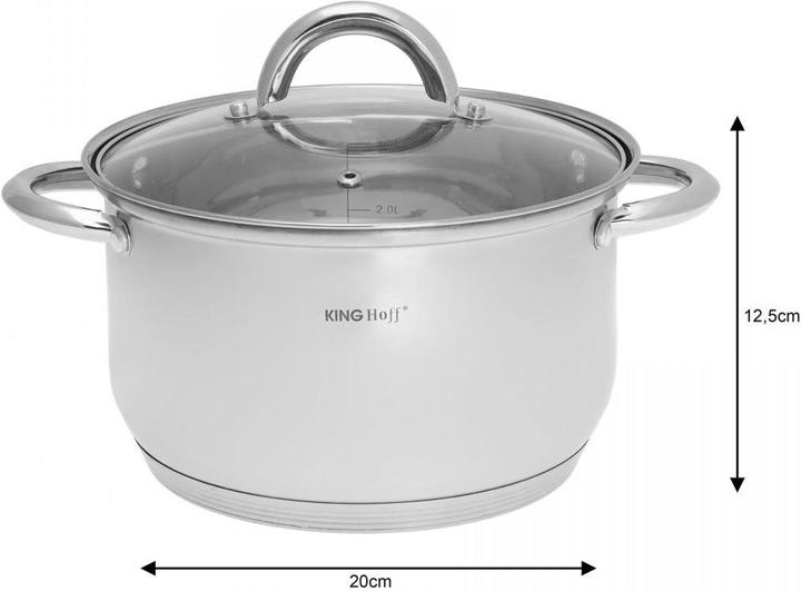 Actual product image Edelhoff 3 POT SET KINGHOFF KH-4446 (Pan set + pot set, Stainless steel, 16 x 10.50 cm)