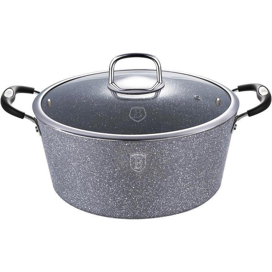 BerlingerHaus GRANITE POT 24cm BH-1152 STONE TOUCH, Pfanne + Kochtopf, Grau