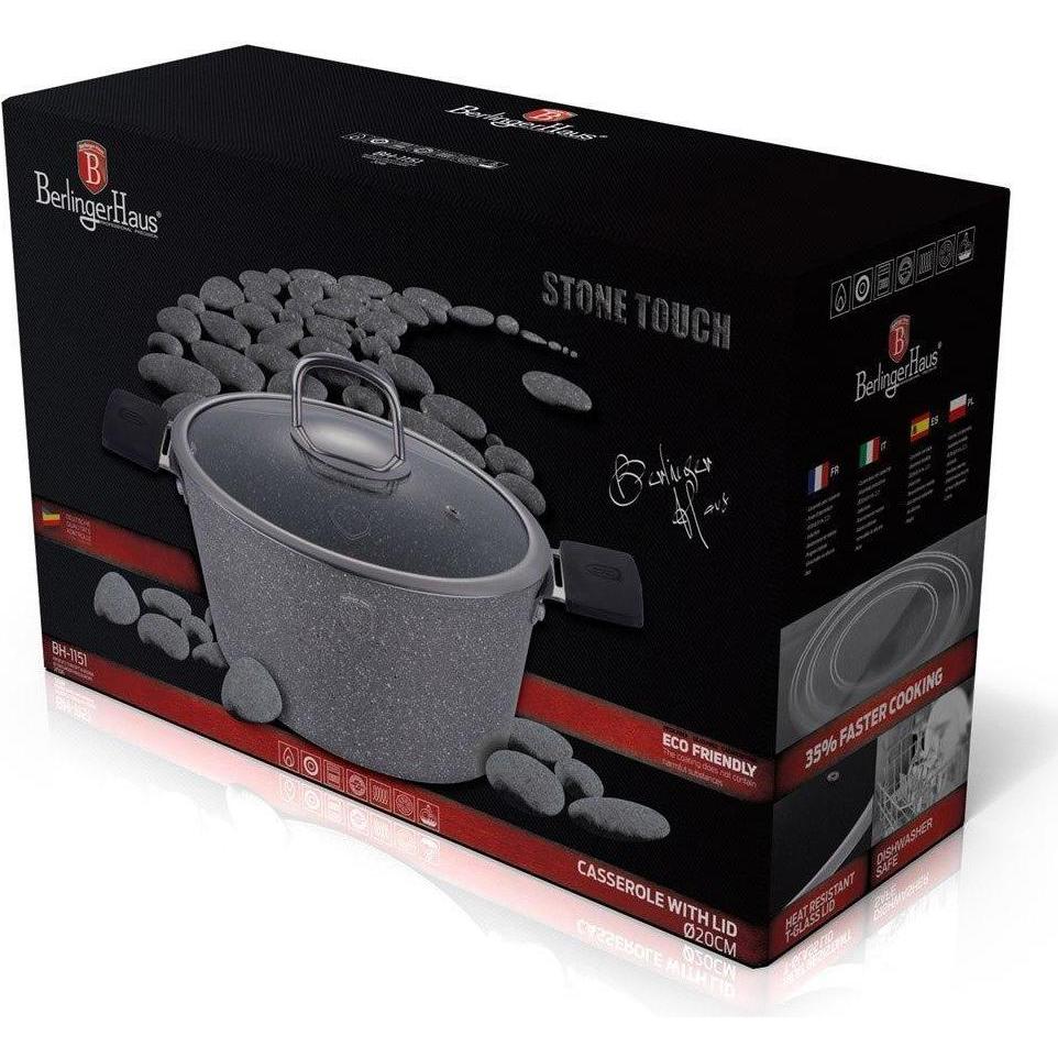 Thumbnail - BerlingerHaus GRANITE POT 24cm BH-1152 STONE TOUCH, Pfanne + Kochtopf, Grau