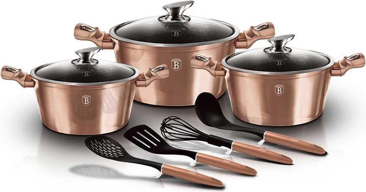 Produktbild BerlingerHaus GRANITE POT SET BH-6161 ROSE GOLD 17 ELEM. (Pfannenset + Topfset, Aluminium)