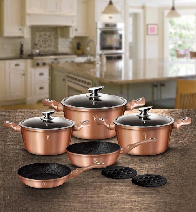 Produktbild BerlingerHaus GRANITE POT SET BH-6161 ROSE GOLD 17 ELEM. (Pfannenset + Topfset, Aluminium)