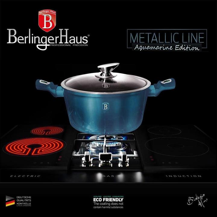 Produktbild BerlingerHaus GRANITE POT SET BH-6164 AQUAMARINE 17 ELEM. (28 cm, Pfannenset + Topfset, Stahl, Aluminium)