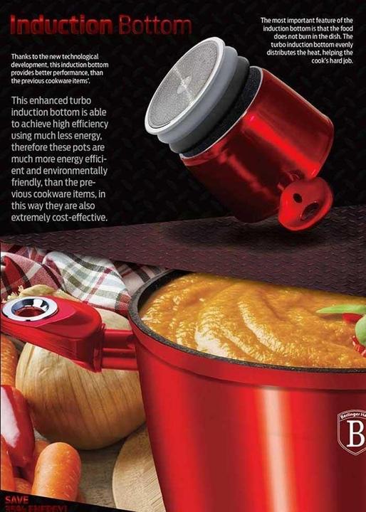 Actual product image BerlingerHaus GRANITE POT 30cm BH-6192 BURGUNDY (Aluminium, 30 x 13.50 cm)