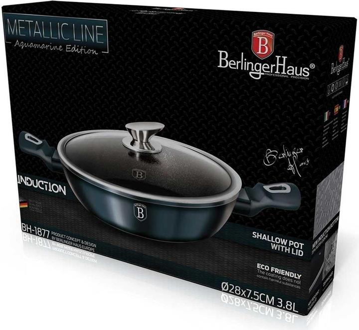 Actual product image BerlingerHaus GRANITE POT 28cm AQUAMARINE LINE BH-1877 (Aluminium, 28 x 7.50 cm)