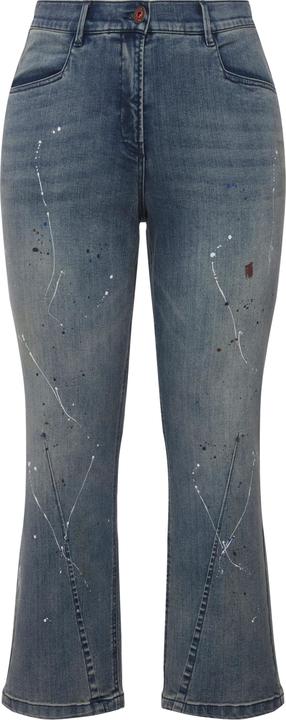 Produktbild Ulla Popken Jeans Mandy, Farbspritzer, Ziernaht, weites Bein (54)