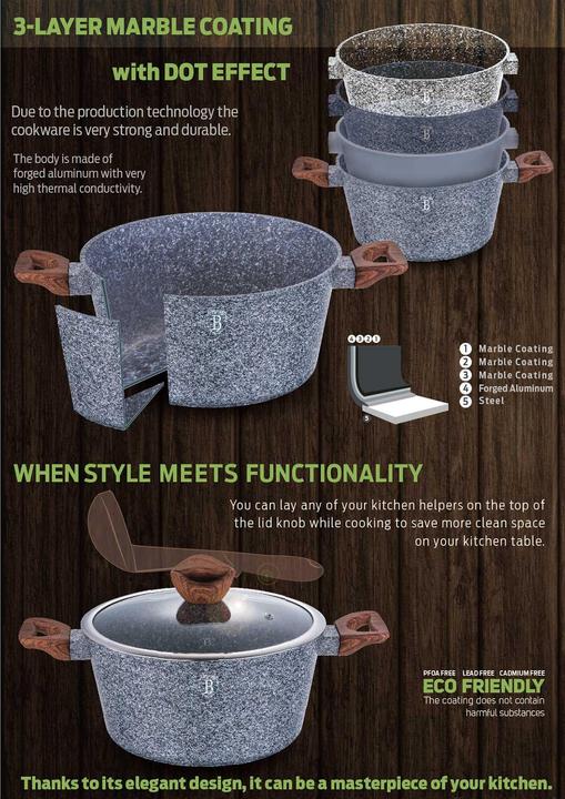 Actual product image BerlingerHaus 18 Pot Set. Berlinger House (Pan set + pot set, Steel)