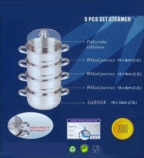 Actual product image Kinghoff STEAM POT 5 ELEM. 20cm KH-3322 (20 cm, Steam cooker, Stainless steel)