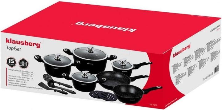 Produktbild Klausberg GRANITE POT SET 15 ELEM. KB-7322 (Pfannenset + Topfset, Aluminium)