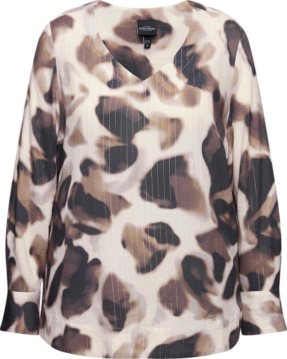 Immagine prodotto Ulla Popken Maglia con righe glitter, scollo a V e maniche lunghe (58)