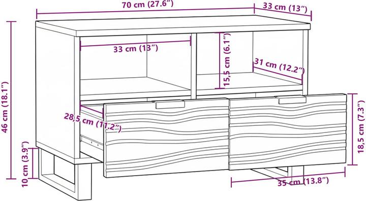 Actual product image vidaXL TV-Schränk (33 x 70 x 46 cm)