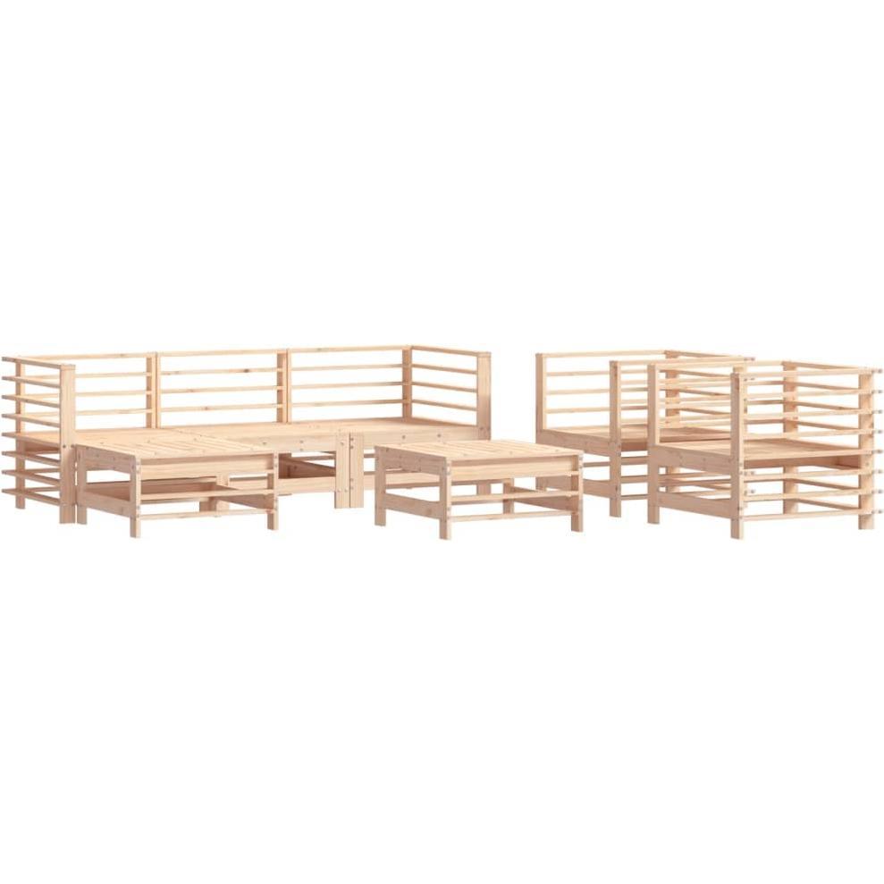 VidaXL, Gartenlounge, 7-tlg. Garten-Lounge-Set Massivholz Kiefer,Material
