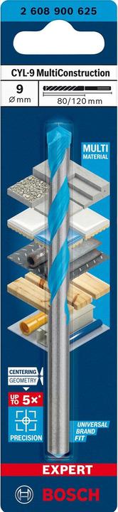 Produktbild Bosch Professional Zubehör EXPERT CYL-9 MultiConstruction Bohrer, 9 x 80 x 120 mm (9 Millimeter)