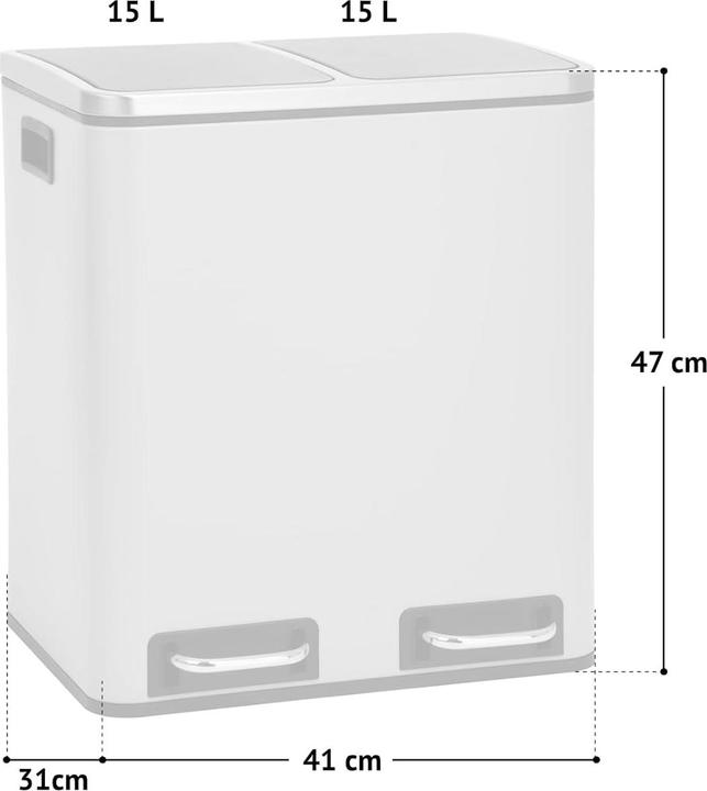 Actual product image Svita Treteimer mit Softclose und Trennsystem, 30L (30 l)