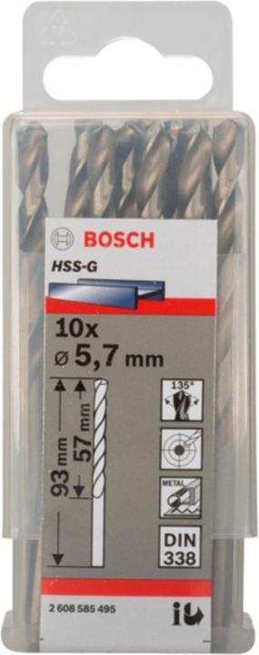 Produktbild Bosch Professional Zubehör PRO Metal HSS-G Spiralbohrer, 5,7 x 57 x 93 mm (5.7 mm)