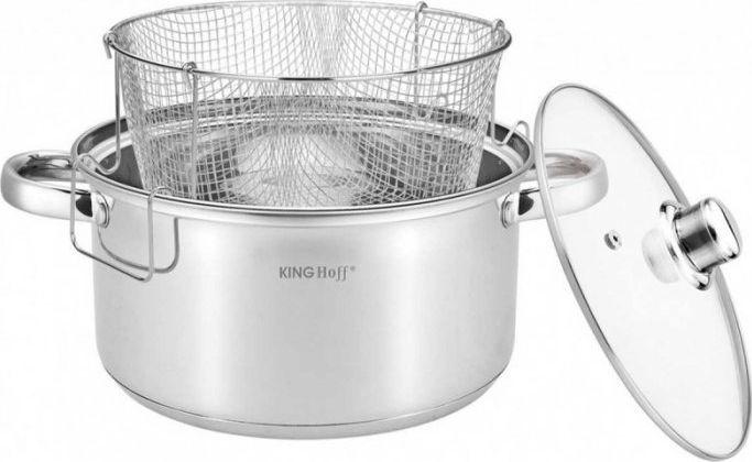 Kinghoff Topf mit Frittierkorb (Casserole + Stewpot, Stainless steel)