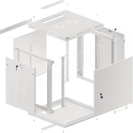 Immagine prodotto Lanberg Montaggio a parete 19in 12U 600x600 grigio (12 HE, Rack da 19 pollici)