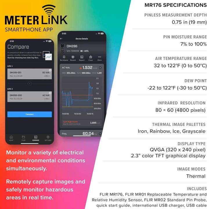 Image du produit Flir Feuchtigkeitsmessgerät MR176 mit integriertem Wärmebilddetektor