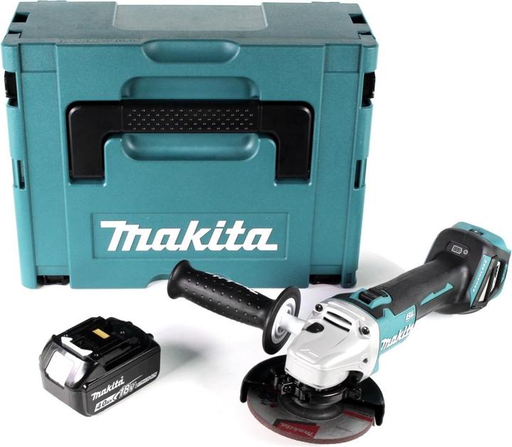 Actual product image Makita DGA 511 M1J Battery angle grinder 18V 125mm Brushless + 1x battery 4,0Ah + Makpac - without charger (125 mm)
