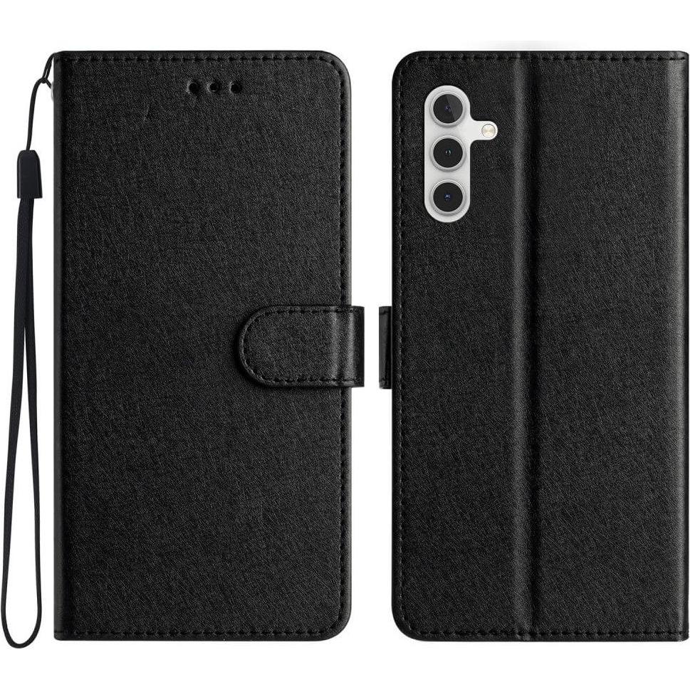 Thumbnail - Cover-Discount Galaxy A35 - Silk Texture Etui Hülle schwarz (Samsung Galaxy A35), Smartphone Hülle, Schwarz