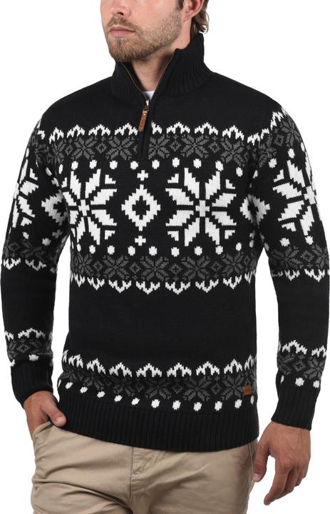 Image du produit Solid Norwin Pull En Grosse Maille À Col Camionneur Pull-Over Pour Homme Avec Col Droit (3XL)