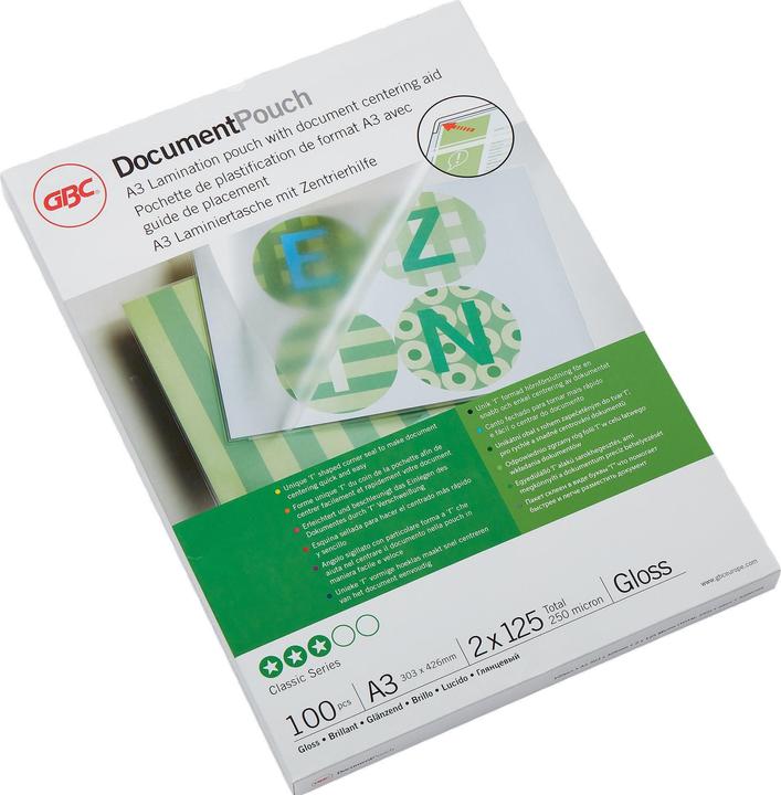 GBC Feuille de plastification (A3, 100 pièce(s), 125 µm)