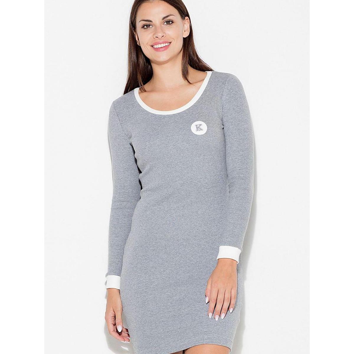 Katrus, Damen, Kleider, Alltagskleid, Grau, (L)