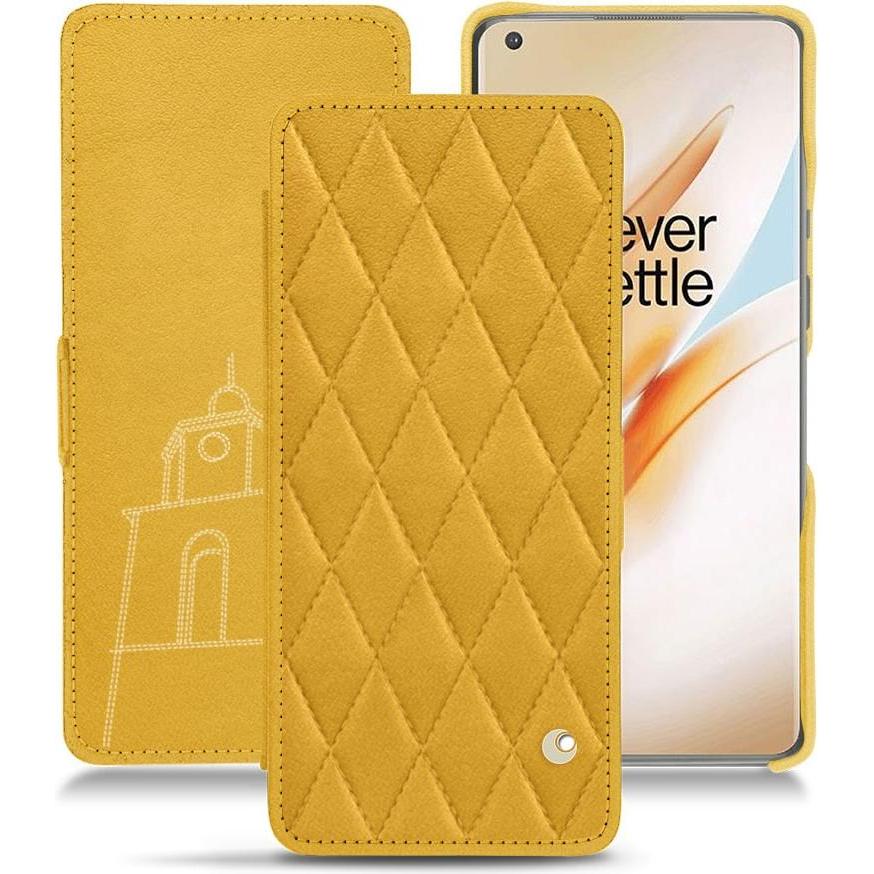 Noreve Lederschutzhülle horizontal (OnePlus 8 Pro), Smartphone Hülle, Orange