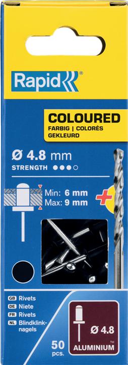 Immagine prodotto Rapid Rivetto cieco nero Ø 4,8 x 12 mm