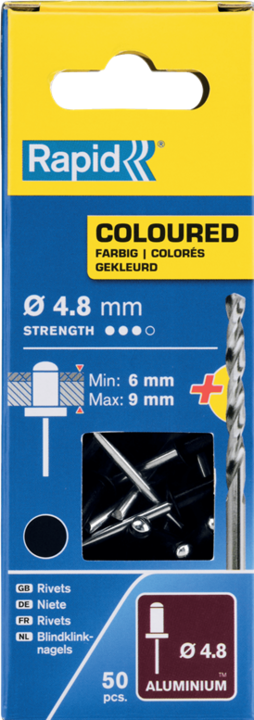 Produktbild Rapid Schwarze Blindniete Ø 4,8 x 12 mm